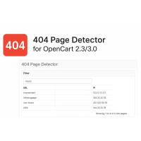 Detector de páginas 404 para OpenCart