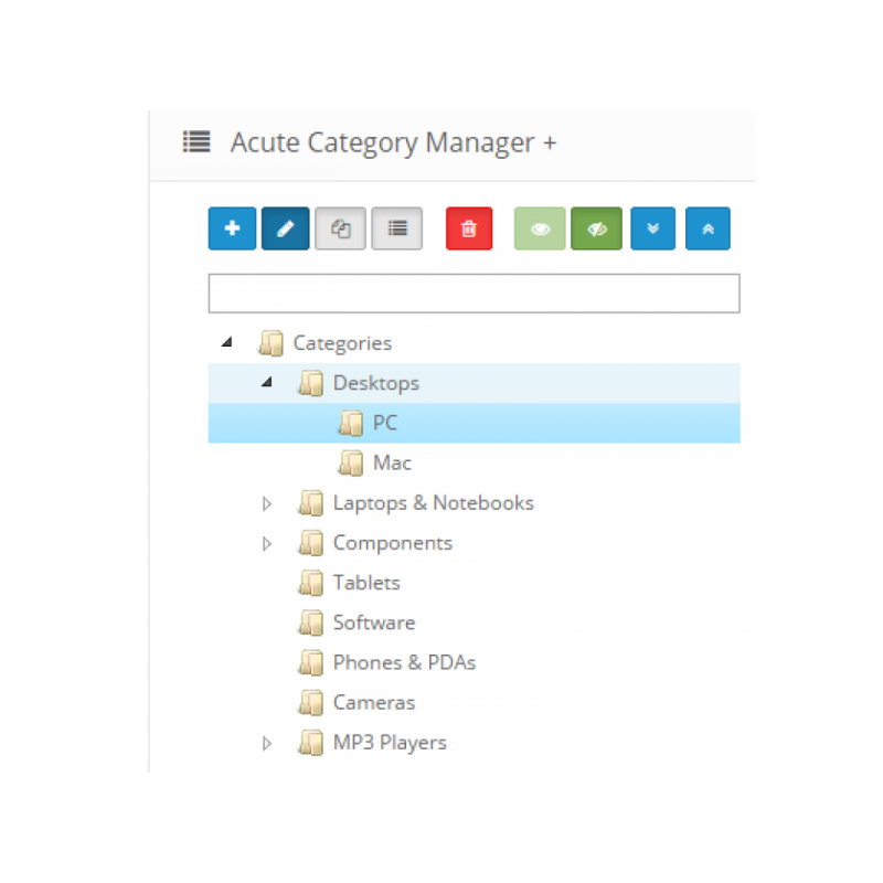 Управління категоріями + для OpenCart