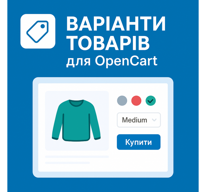 Варианты товаров – модуль для OpenCart Варианты товаров для OpenCart – модуль вариаций товара