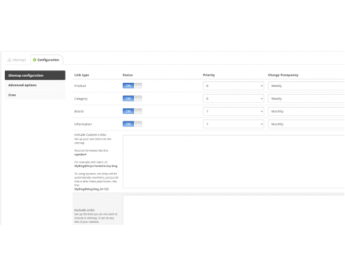 Set for SEO settings (Full SEO Package) for Opencart