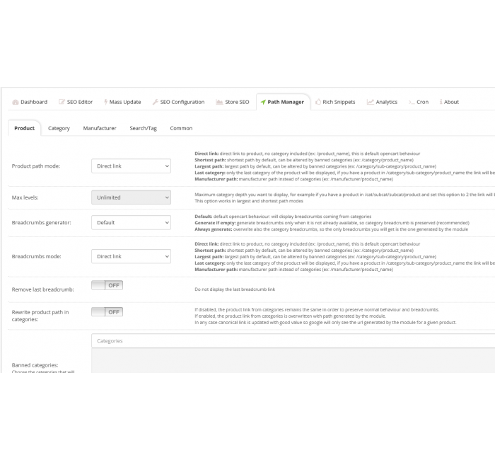 Комплект для SEO налаштувань (Full SEO Package) для Opencart Комплект для SEO налаштувань (Full SEO Package) для Opencart