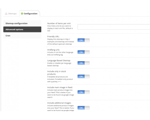 Set for SEO settings (Full SEO Package) for Opencart