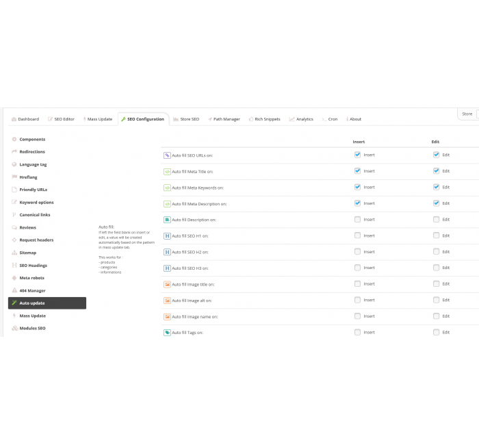 Комплект для SEO налаштувань (Full SEO Package) для Opencart Комплект для SEO налаштувань (Full SEO Package) для Opencart