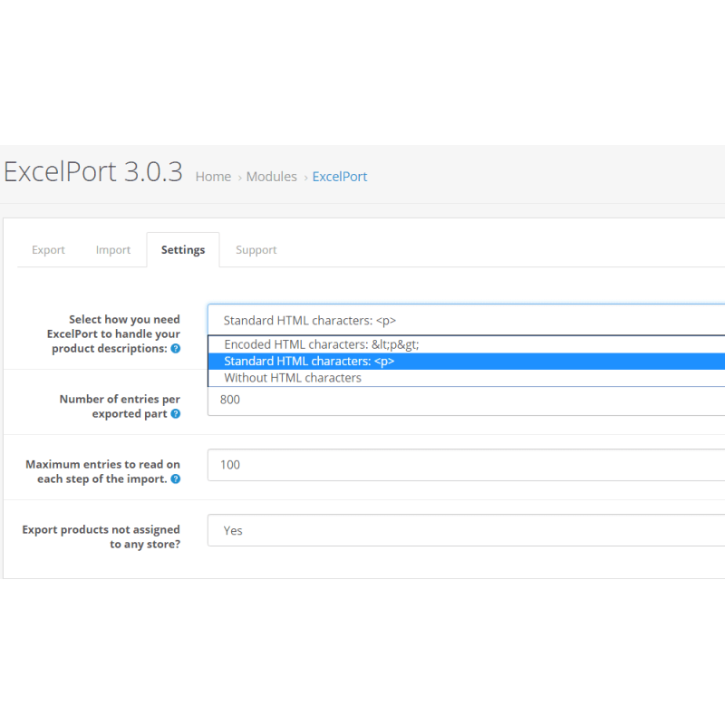 Експорт - Iмпорт категорій, товарів, в Excel файл