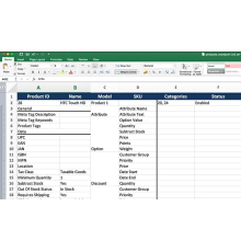Експорт - Iмпорт категорій, товарів, в Excel файл