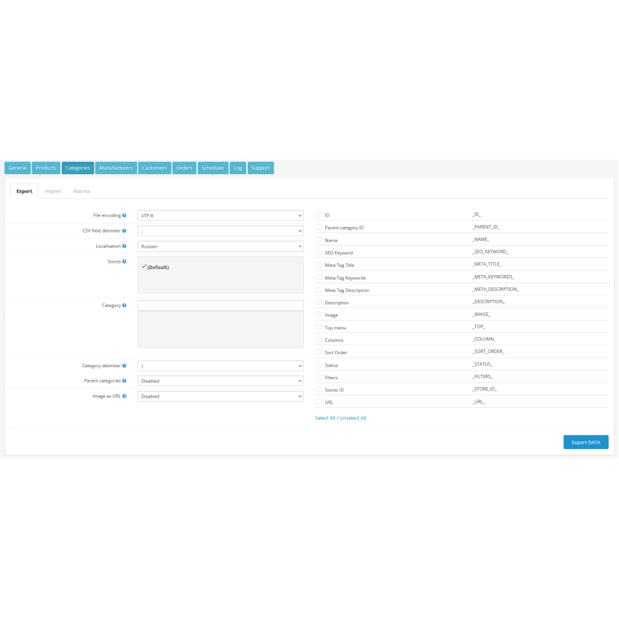 CSV Price Pro import/export module for OpenCart 1.5