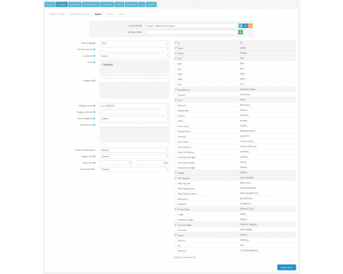 Модуль імпорту та експорту CSV Price Pro import/export для OpenCart 1.5