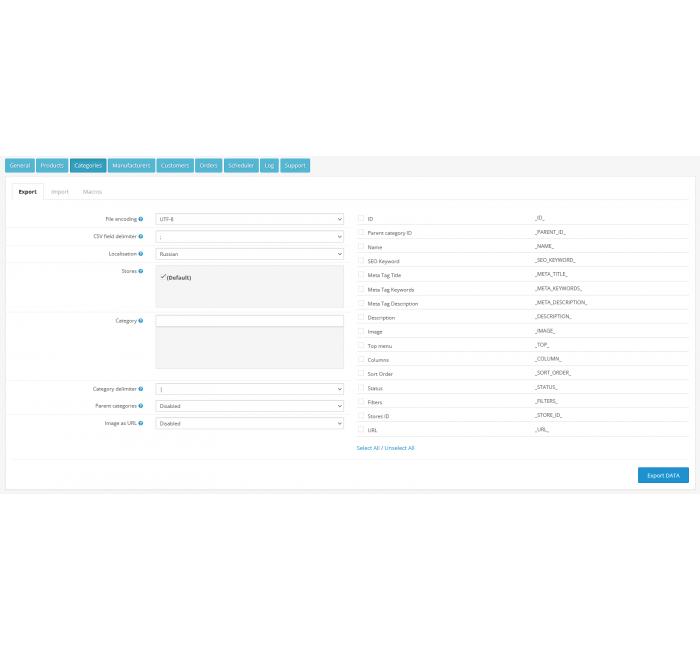Модуль импорта и экспорта CSV Price Pro import/export для OpenCart 2.3 Модуль импорта и экспорта CSV Price Pro import/export для OpenCart 2.3