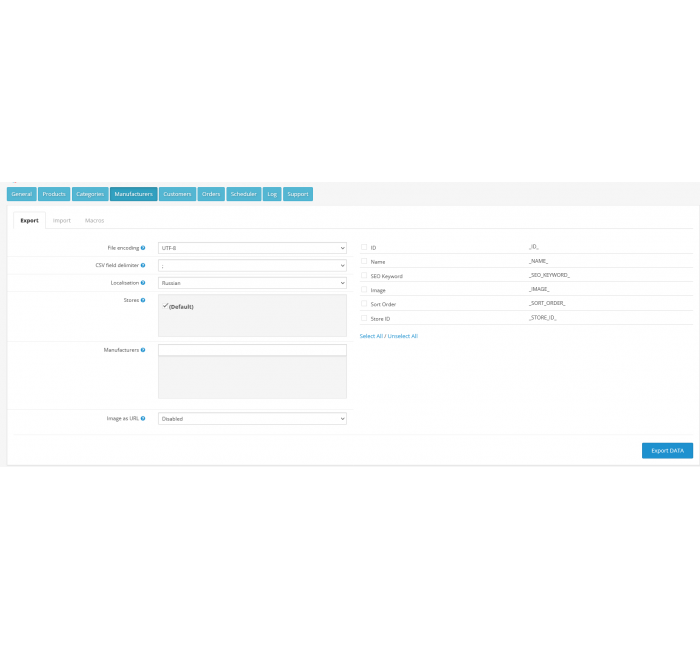 Модуль импорта и экспорта CSV Price Pro import/export для OpenCart 2.3 Модуль импорта и экспорта CSV Price Pro import/export для OpenCart 2.3