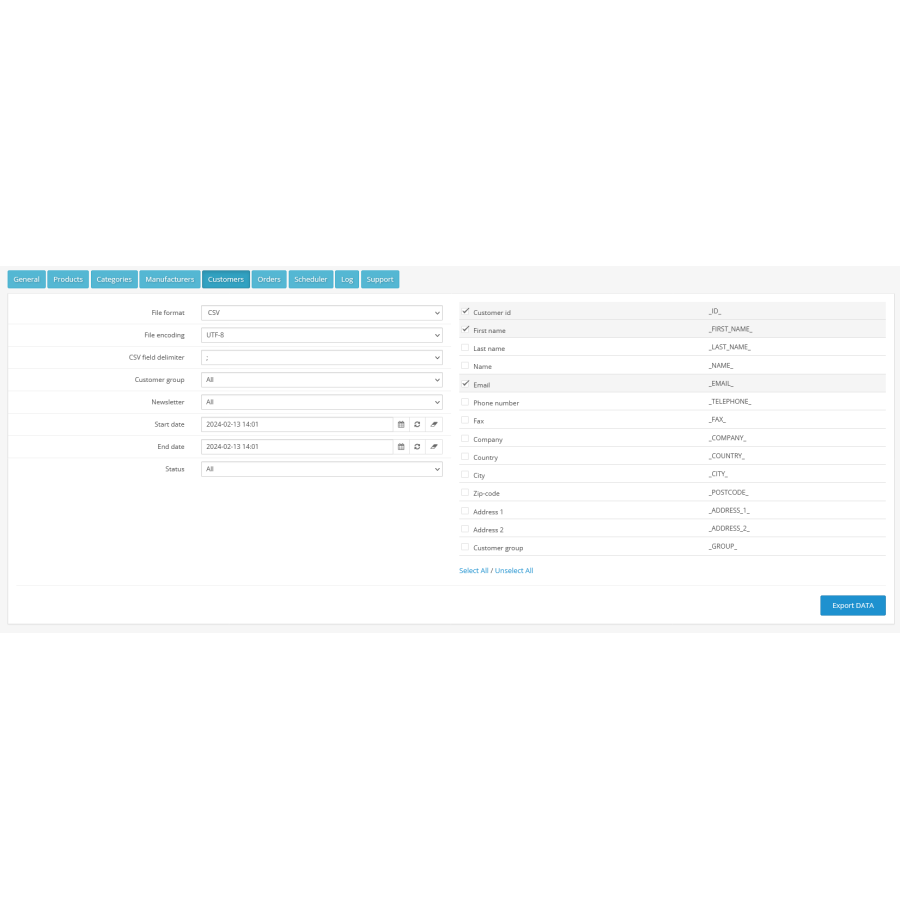 Модуль імпорту та експорту CSV Price Pro import/export для OpenCart 3.x
