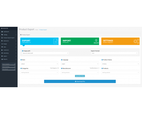 Product Import Export Pro Exel, CSV