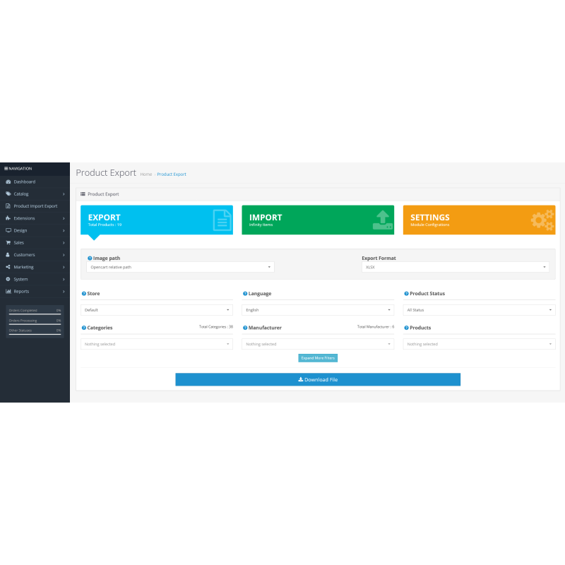 Импорт - экспорт товаров в Exel, CSV