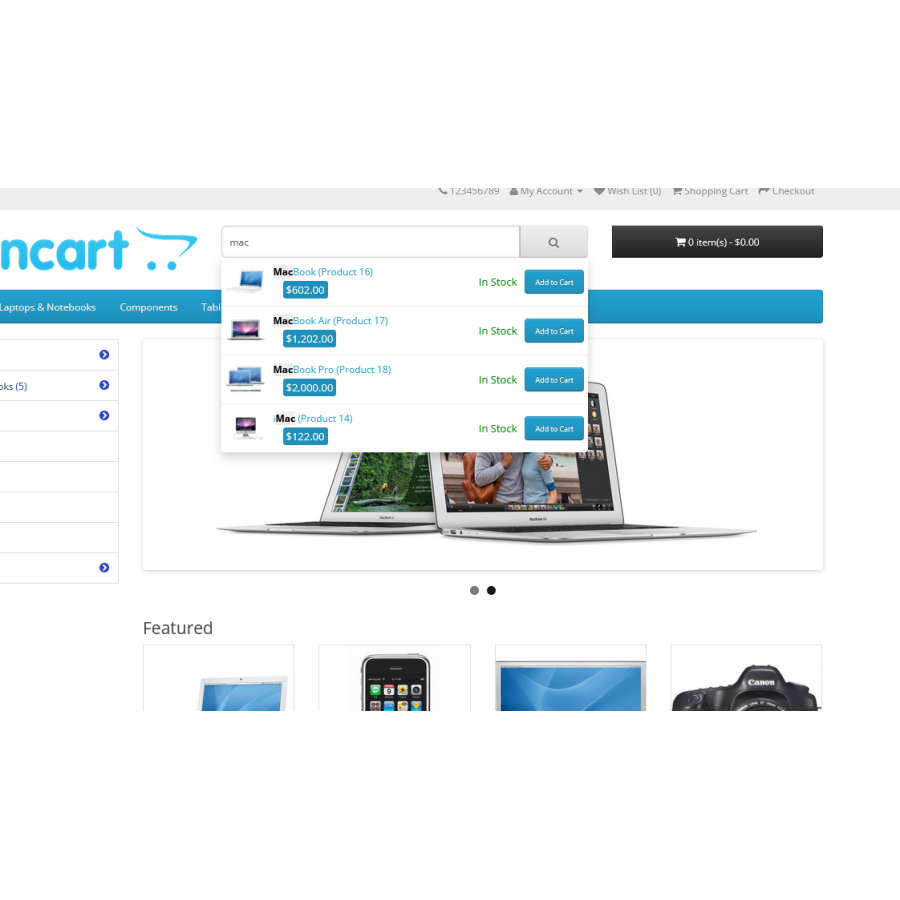 SearchEase – universal search for OpenCart