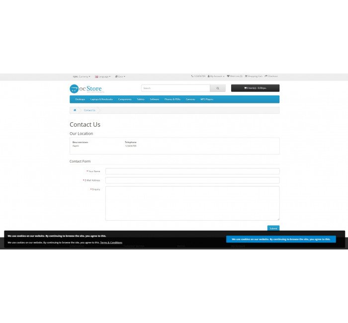 Модуль Угода Cookies у OpenCart Модуль Угода Cookies у OpenCart