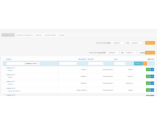 Модуль генератор Сео Url для OpenCart 3.x