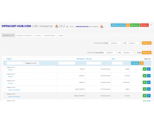 Модуль Генератор Сео Url для OpenCart 3.x
