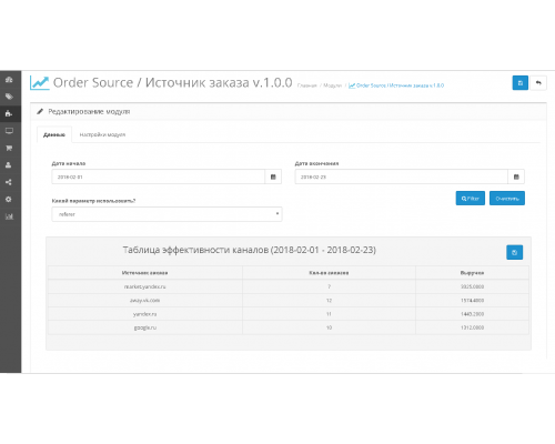 Order Source - Order source module and tracking utm - labels