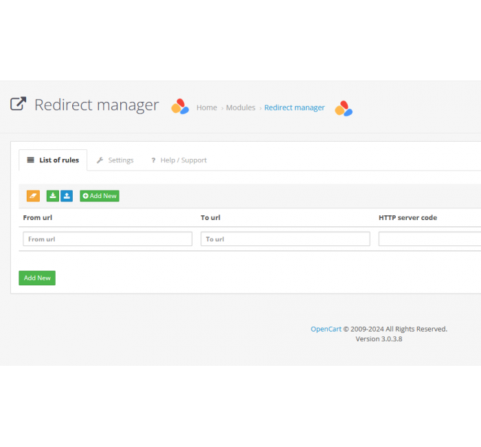Модуль Менеджер редіректів - Redirect manager Модуль Менеджер редіректів - Redirect manager для OpenCart