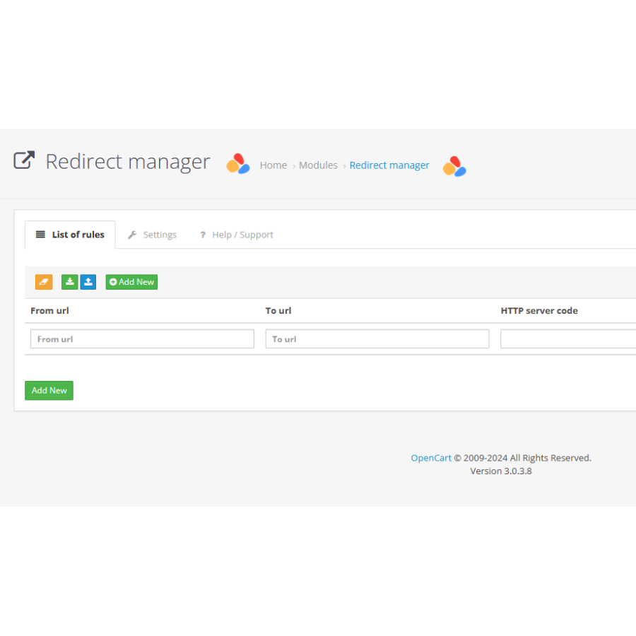 Module Redirect Universal - Redirect manager for OpenCart