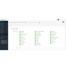 Module List of all actions to the admin panel - Last action admin panel for OpenCart
