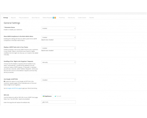 GDPR Compliance - Personal Data Management for OpenCart (GDPR Compliance Module)