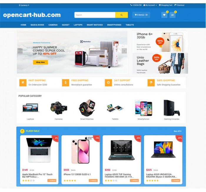 Responsywny, uniwersalny motyw dla Opencart E-Market-Hub Responsywny, uniwersalny motyw dla Opencart E-Market-Hub