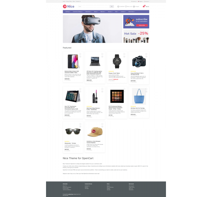 Шаблон Nice для OpenCart 3 (Бесплатно) Шаблон Nice для OpenCart 3 (Бесплатно)