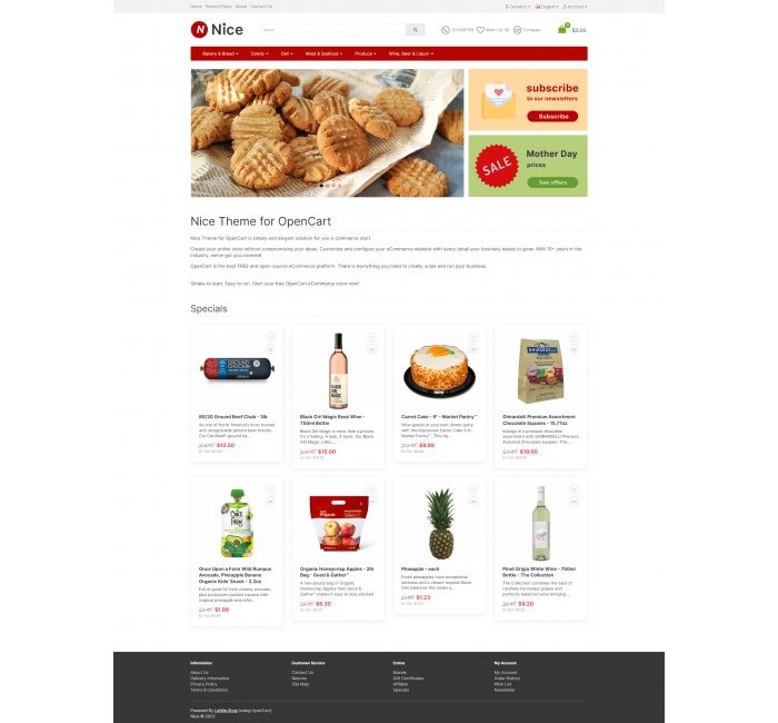 Шаблон Nice для OpenCart 3 (Бесплатно) Шаблон Nice для OpenCart 3 (Бесплатно)