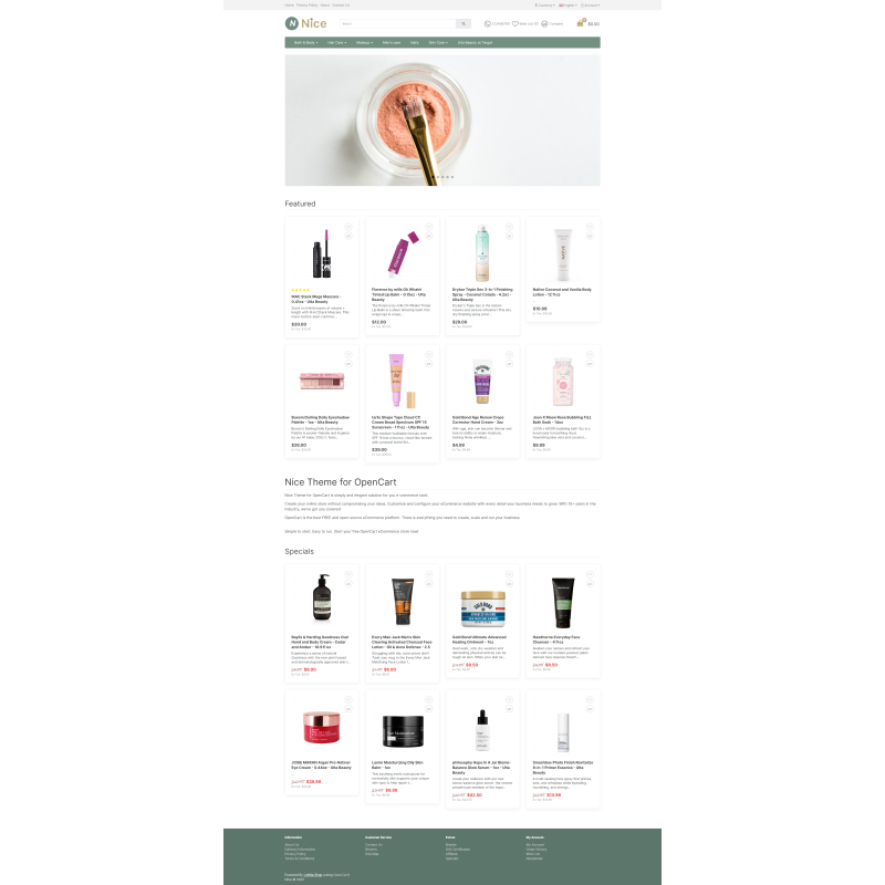Шаблон Nice для OpenCart 3 (Безкоштовно)