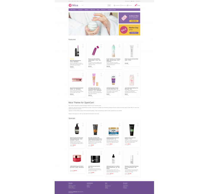 Шаблон Nice для OpenCart 3 (Бесплатно) Шаблон Nice для OpenCart 3 (Бесплатно)