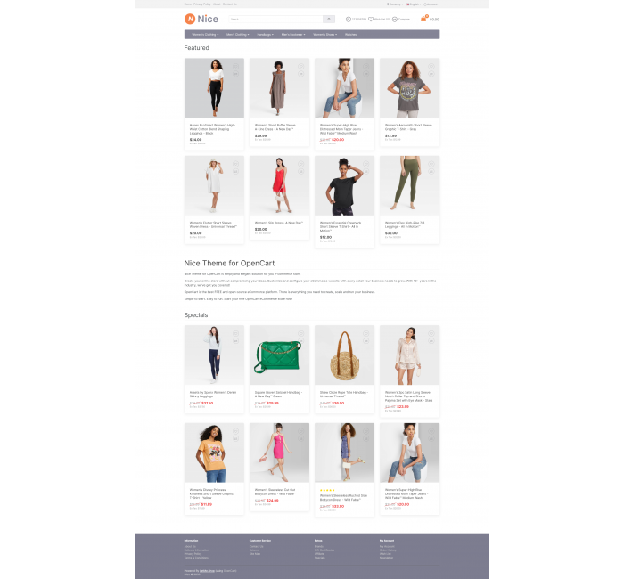 Шаблон Nice для OpenCart 3 (Бесплатно) Шаблон Nice для OpenCart 3 (Бесплатно)