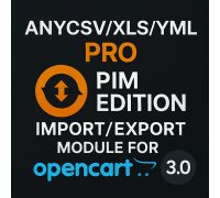 Модуль anyCSV/XLS/YML PRO PIM Edition Import / Export для OpenCart
