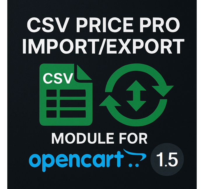 Модуль импорта и экспорта CSV Price Pro import/export для OpenCart 1.5