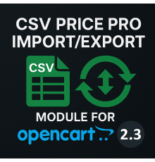 Modul impor/ekspor CSV Price Pro untuk OpenCart 2.3