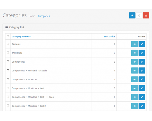 QuickView - quick view of products and categories from the admin panel on the storefront for Opencart