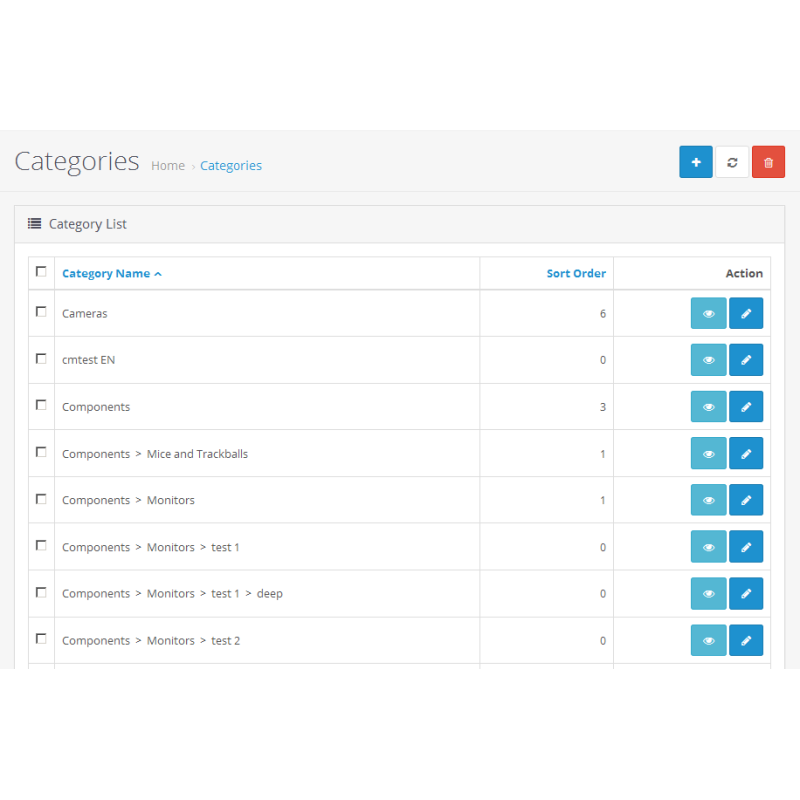 QuickView - швидкий перегляд товару та категорій з адмінки на вітрині магазину для Opencart
