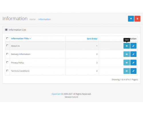 QuickView - quick view of products and categories from the admin panel on the storefront for Opencart