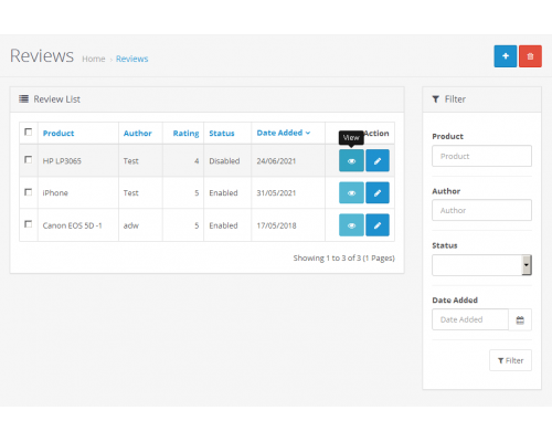 QuickView - quick view of products and categories from the admin panel on the storefront for Opencart